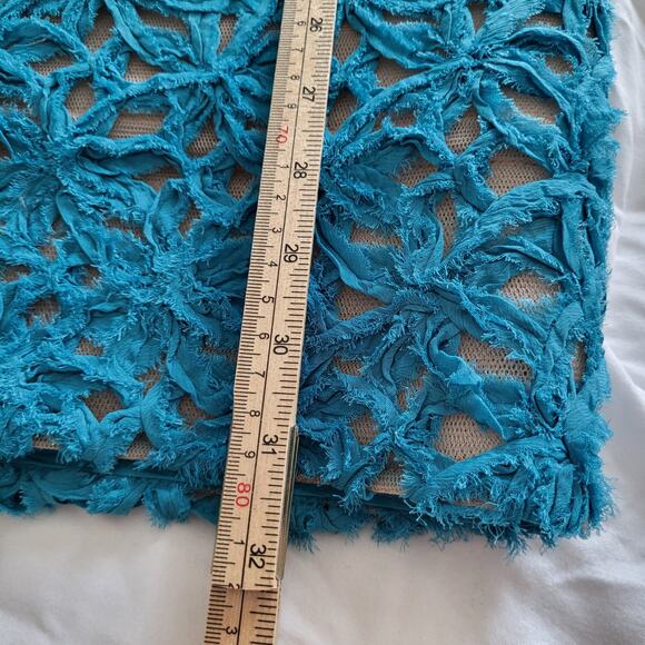 NWT $850 Bronx & Banco Casey Mini Dress L / 8 Turquoise Blue Boned Bodice Floral - Picture 13 of 16